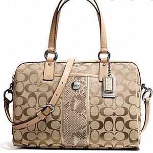 Coach Signature Stripe Python Satchel